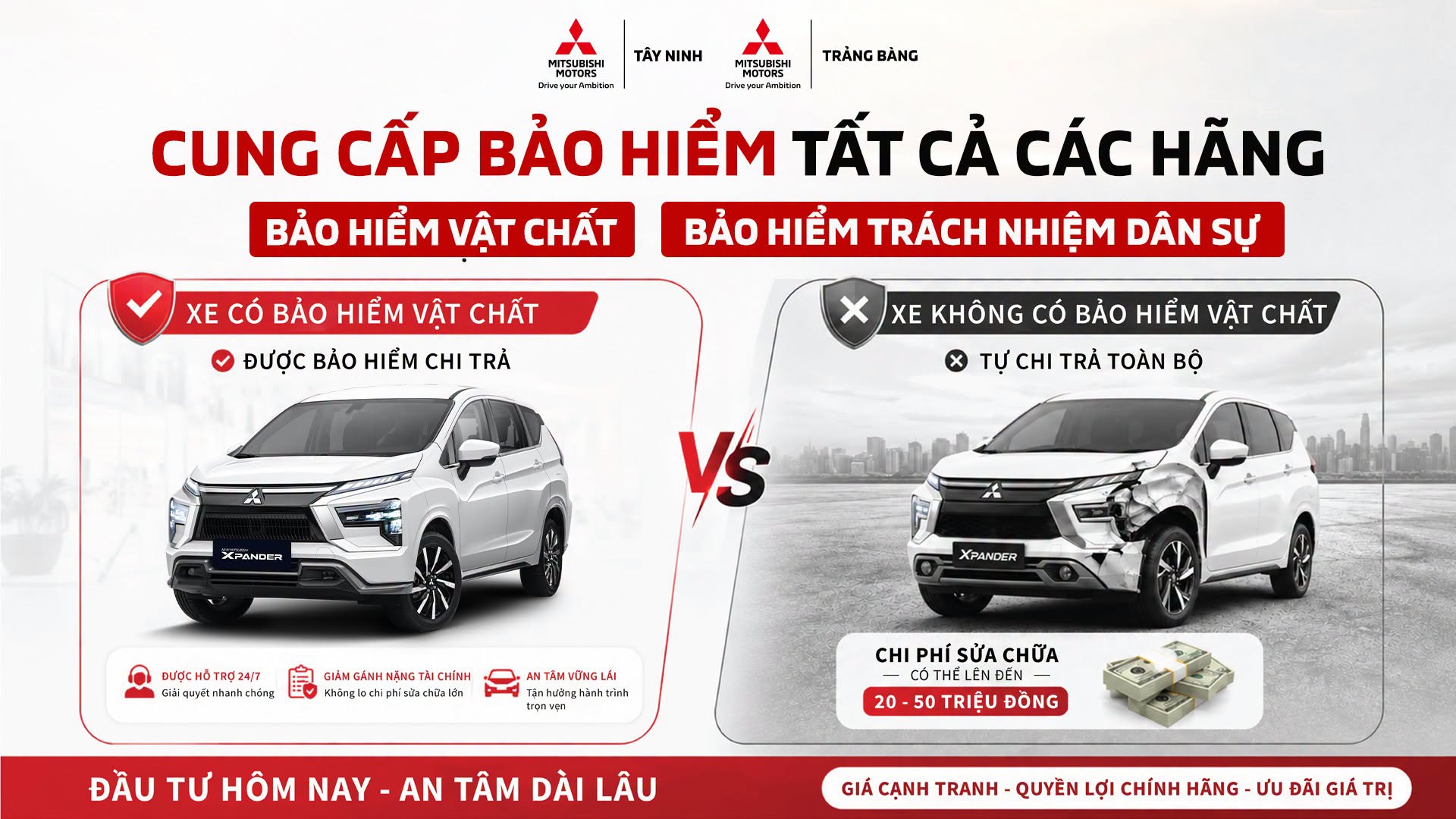 Mua bảo hiểm xe ô tô giá ưu đãi tại Mitsubishi Tây Ninh